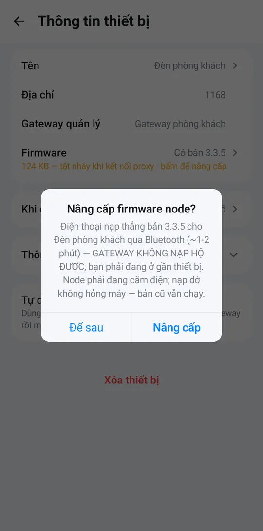 Update dialog with Later and Update buttons