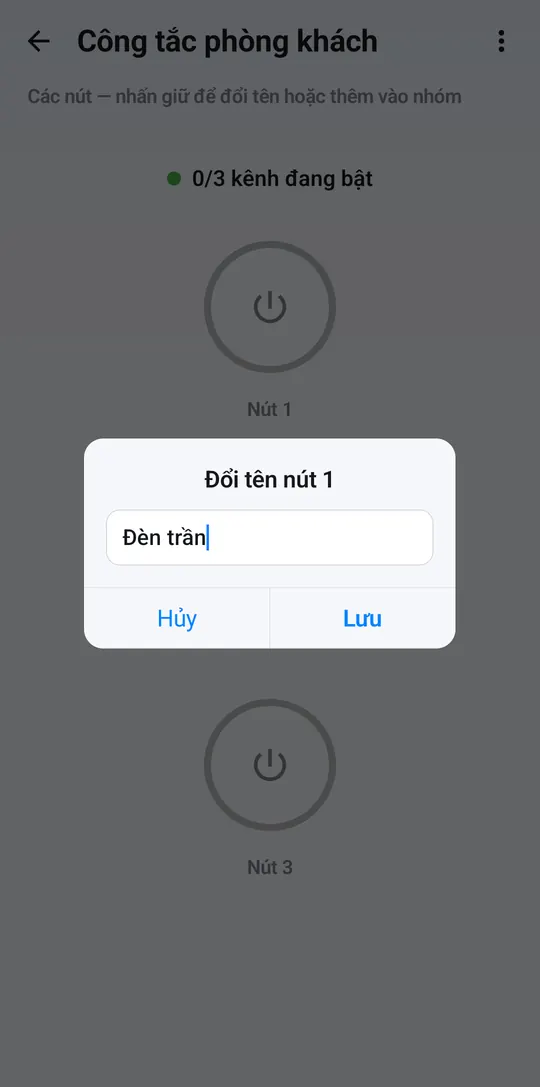 Rename button dialog