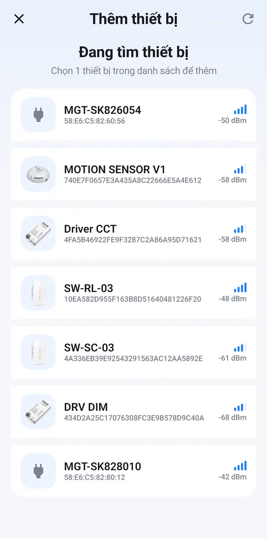 List of waiting devices including a light driver