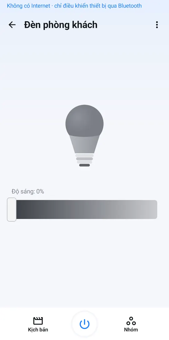 Living room light just switched off over Bluetooth without Internet